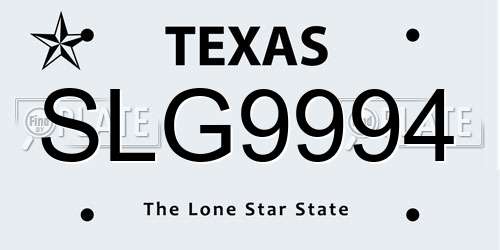 SLG9994 Texas License Plate