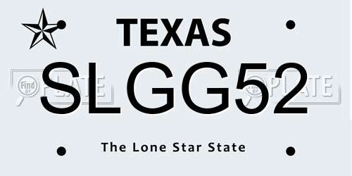 SLGG52 Texas License Plate