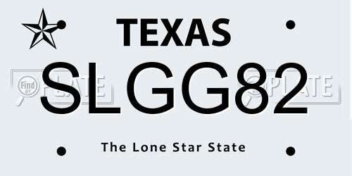 SLGG82 Texas License Plate