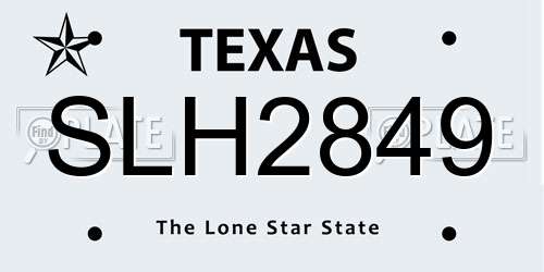 SLH2849 Texas License Plate