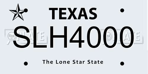 SLH4000 Texas License Plate