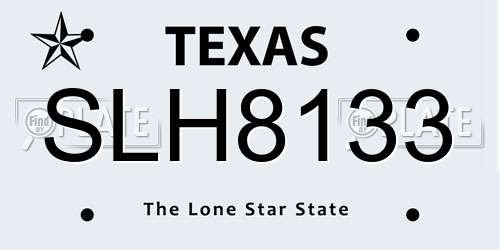 SLH8133 Texas License Plate