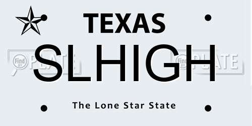 SLHIGH Texas License Plate
