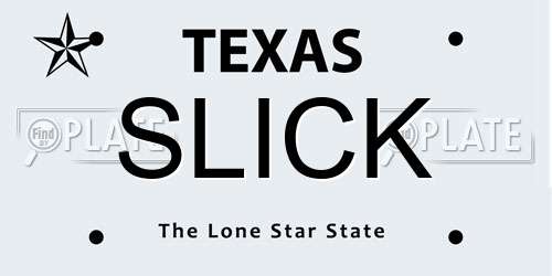 SLICK Texas License Plate
