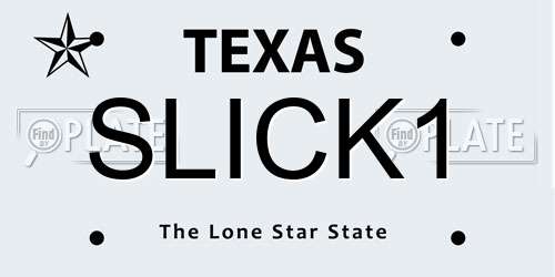 SLICK1 Texas License Plate