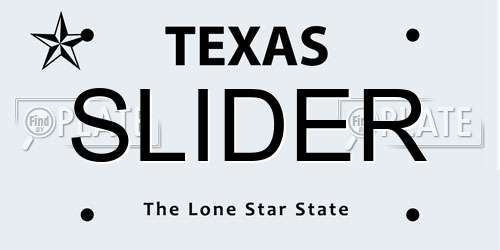 SLIDER Texas License Plate
