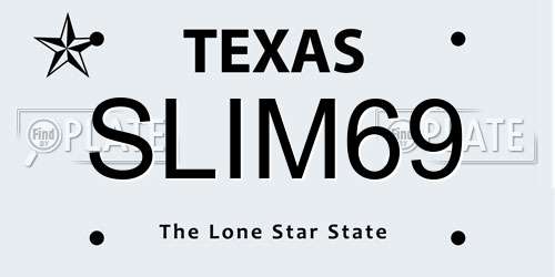 SLIM69 Texas License Plate