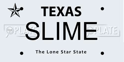 SLIME Texas License Plate
