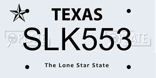 SLK553 Texas License Plate