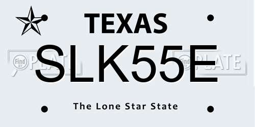 SLK55E Texas License Plate