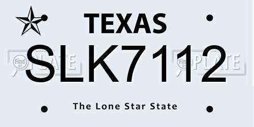 SLK7112 Texas License Plate