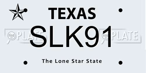 SLK91 Texas License Plate
