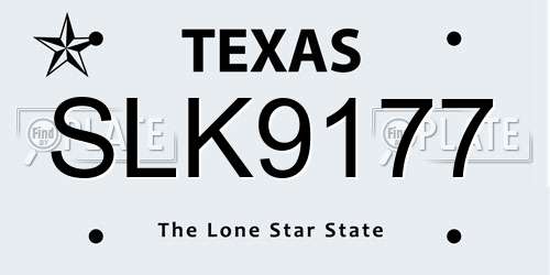 SLK9177 Texas License Plate