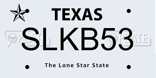 SLKB53 Texas License Plate