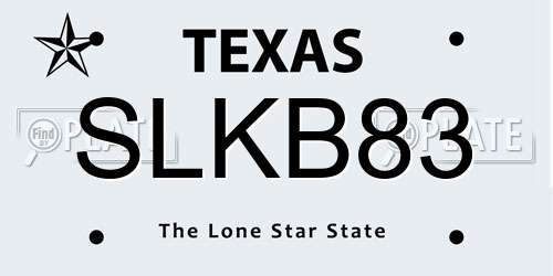 SLKB83 Texas License Plate