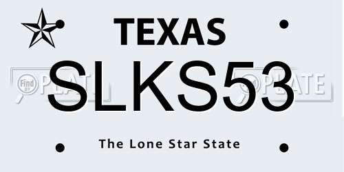 SLKS53 Texas License Plate