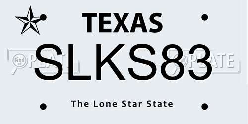 SLKS83 Texas License Plate
