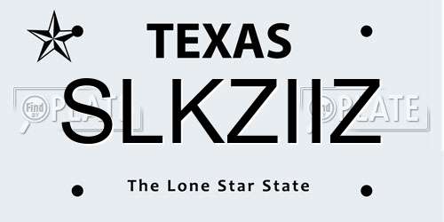SLKZIIZ Texas License Plate