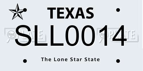 SLL0014 Texas License Plate