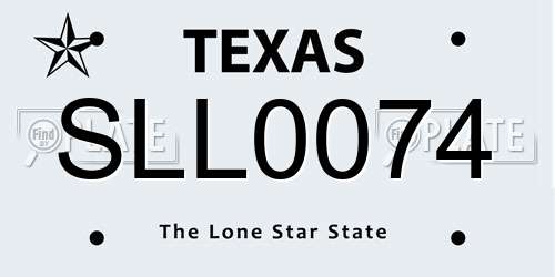 SLL0074 Texas License Plate