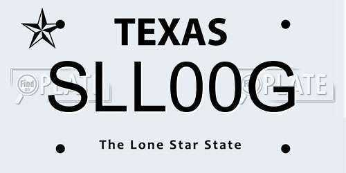 SLL00G Texas License Plate
