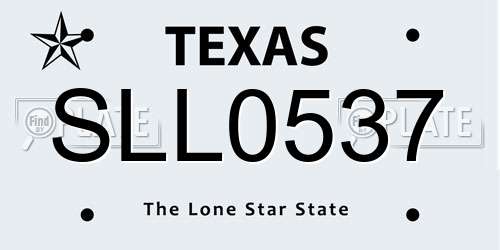 SLL0537 Texas License Plate