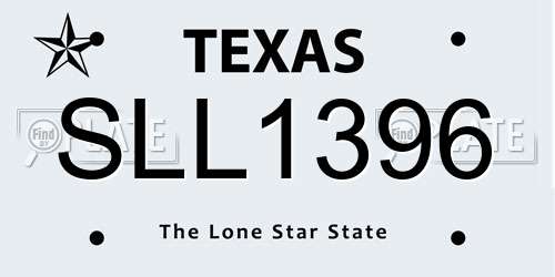 SLL1396 Texas License Plate