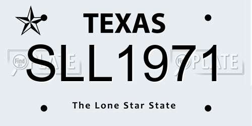 SLL1971 Texas License Plate