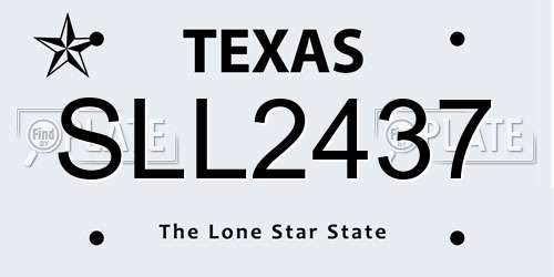SLL2437 Texas License Plate