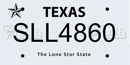 SLL4860 Texas License Plate