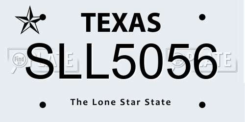 SLL5056 Texas License Plate