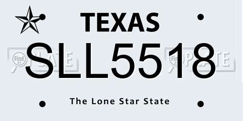 SLL5518 Texas License Plate