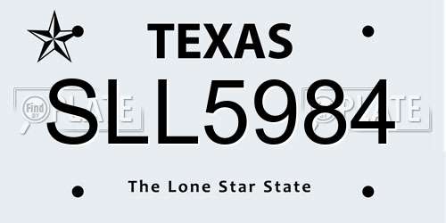 SLL5984 Texas License Plate