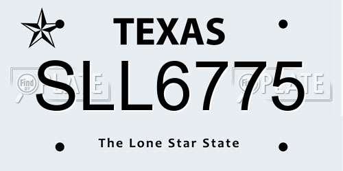 SLL6775 Texas License Plate