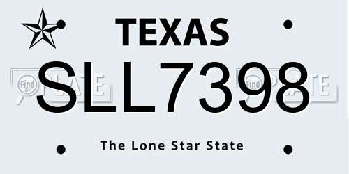 SLL7398 Texas License Plate