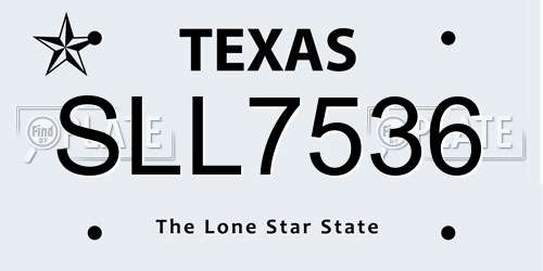 SLL7536 Texas License Plate