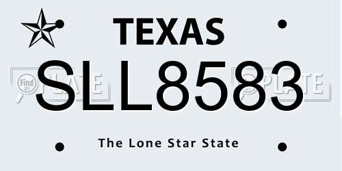 SLL8583 Texas License Plate