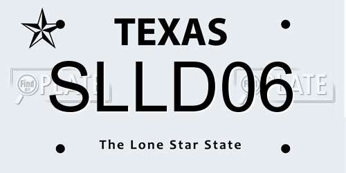 SLLD06 Texas License Plate
