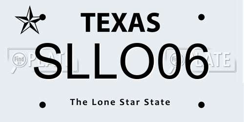 SLLO06 Texas License Plate