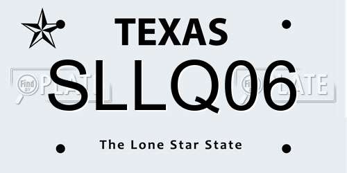 SLLQ06 Texas License Plate