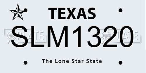 SLM1320 Texas License Plate