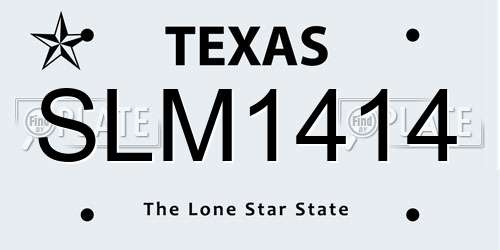 SLM1414 Texas License Plate