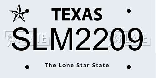 SLM2209 Texas License Plate