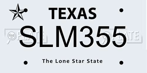 SLM355 Texas License Plate
