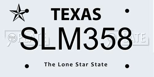SLM358 Texas License Plate