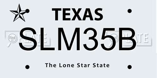 SLM35B Texas License Plate