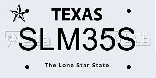 SLM35S Texas License Plate