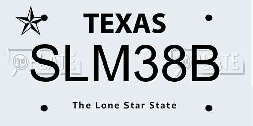 SLM38B Texas License Plate