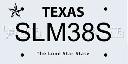 SLM38S Texas License Plate