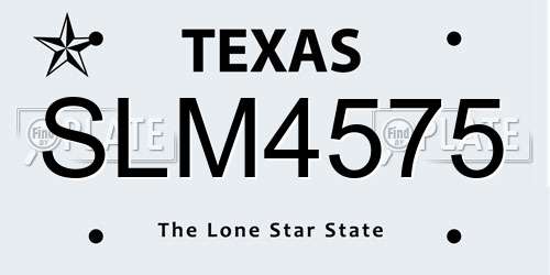 SLM4575 Texas License Plate